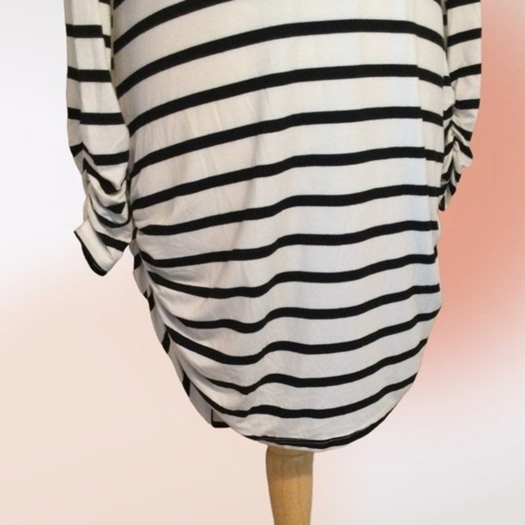 VANILLA Bay Striped Scoop Neck Ruched Body Con Mini Dress Med - Picture 5 of 8